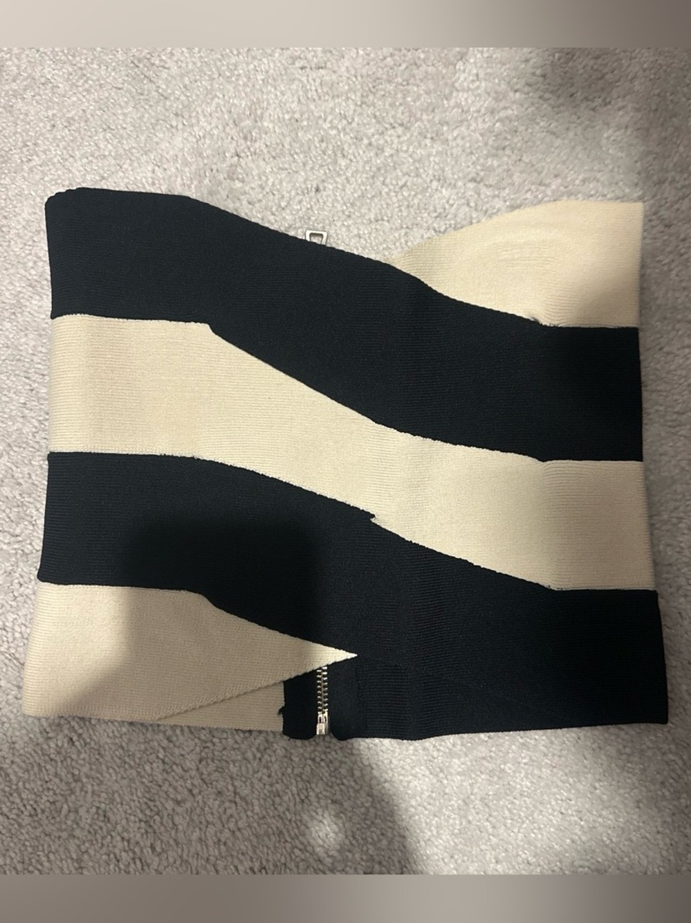 Cider Black and Cream Striped Pencil Skirt
